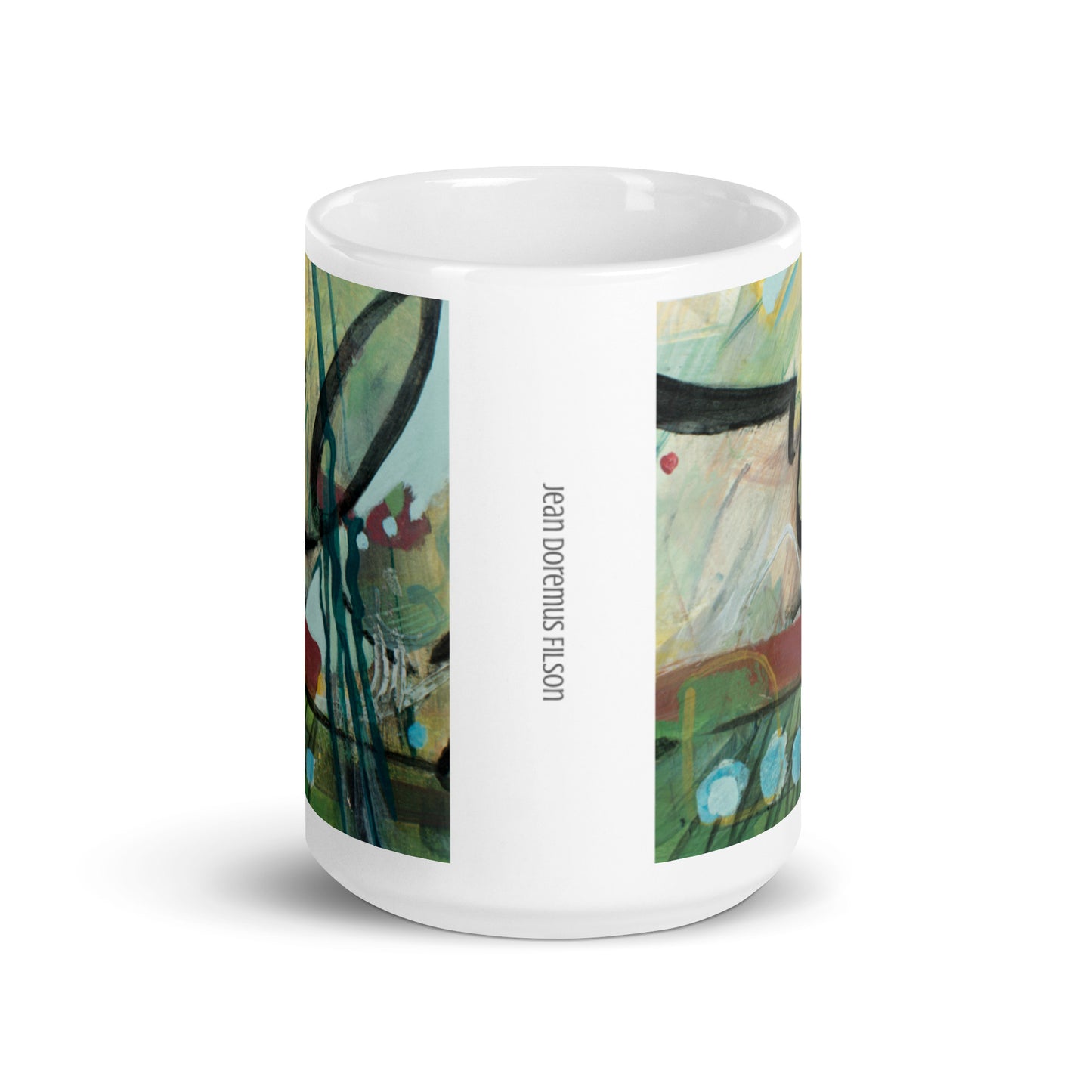 Stop the Battle, White glossy mug