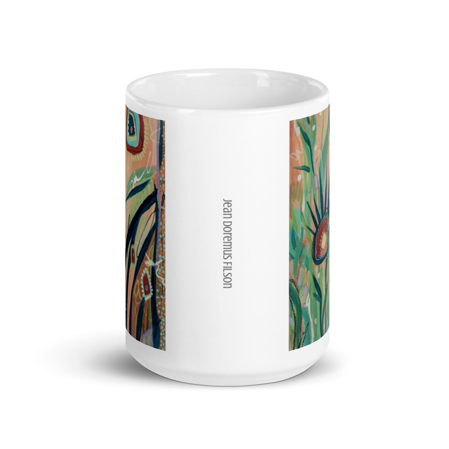 Footsteps in the distance, White glossy mug