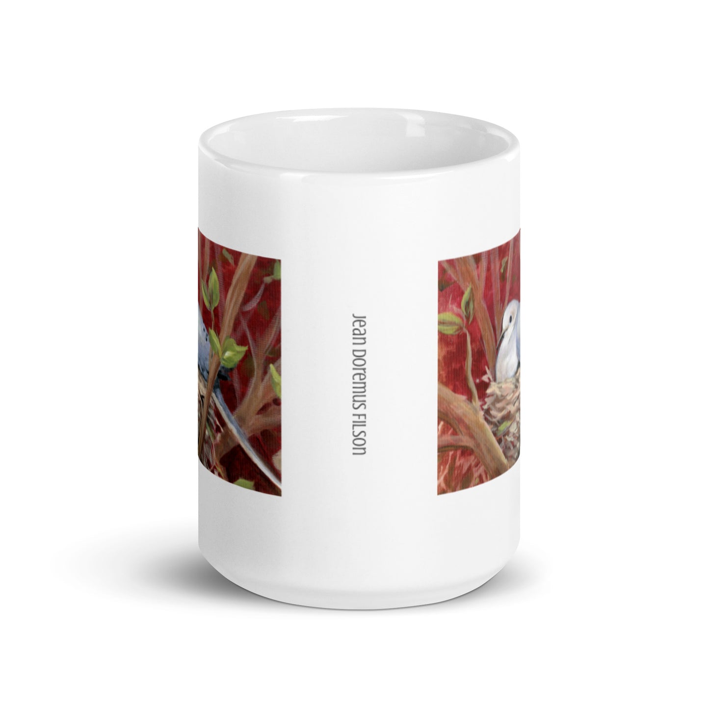 Morning Dove, White glossy mug