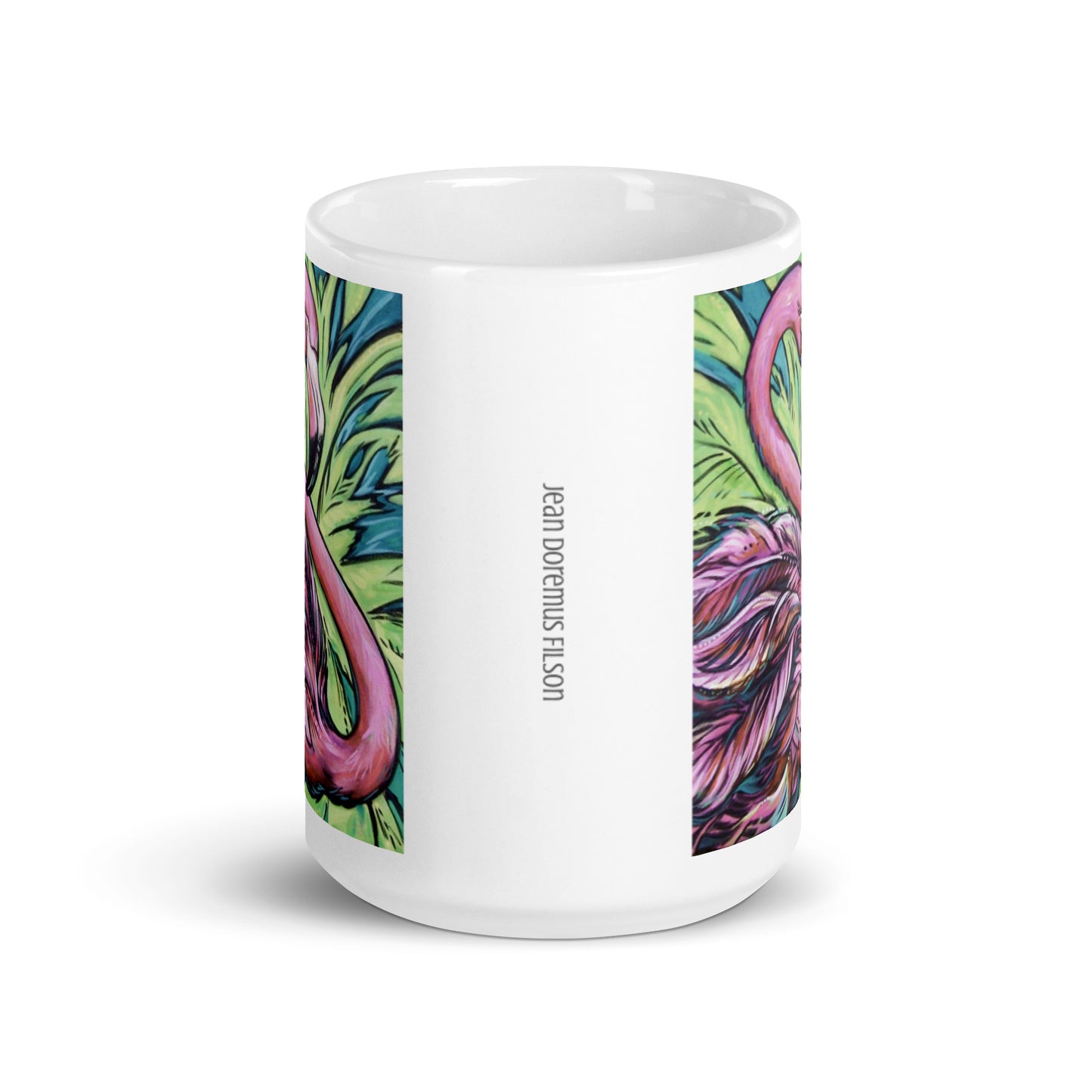 High Tide, Flamingo White glossy mug