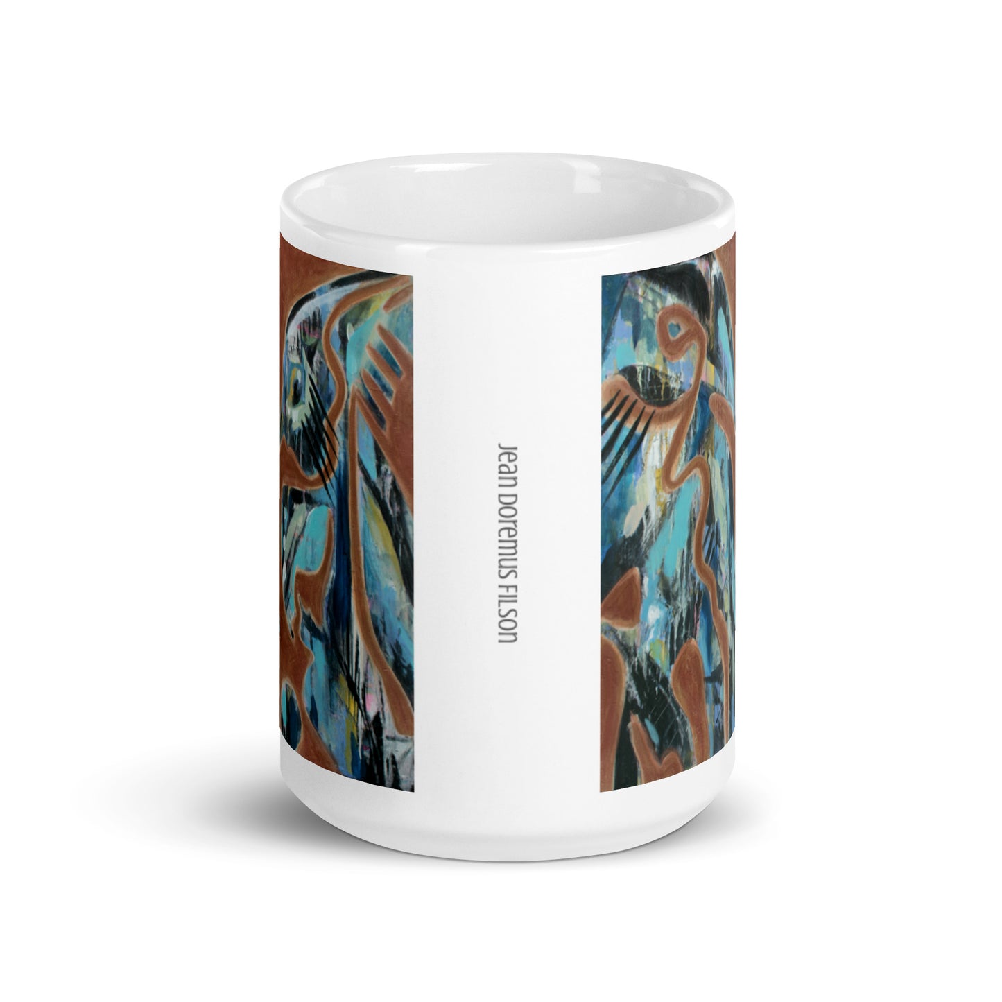 Crow & Parrot, White glossy mug