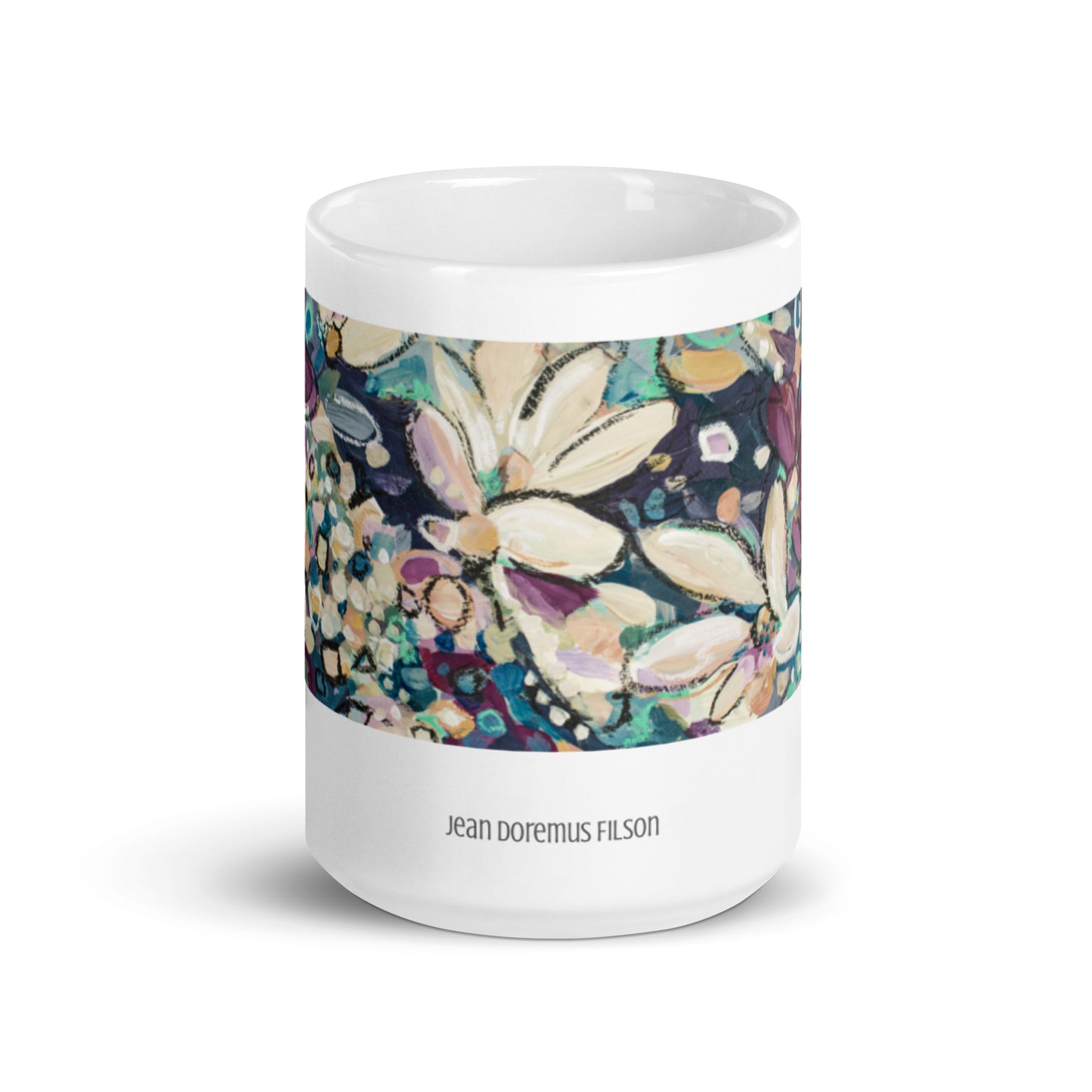 Flower Fix, White glossy mug