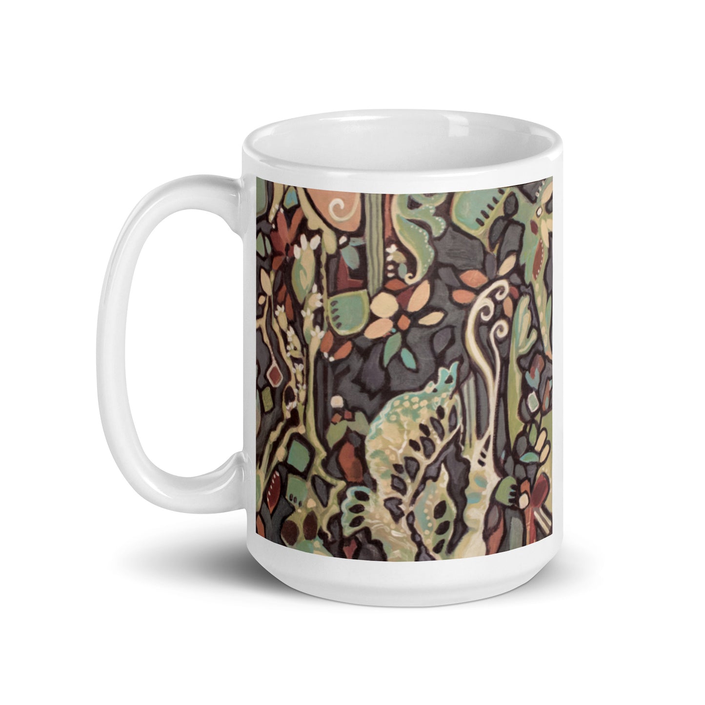 Wild Floret, White glossy mug