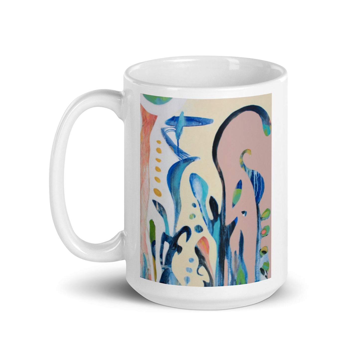 Dove, White glossy mug