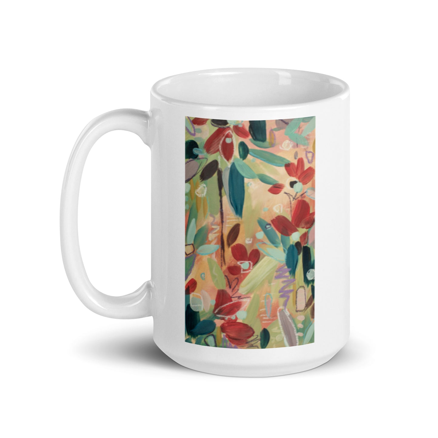 Asking for Flowers, White glossy mug