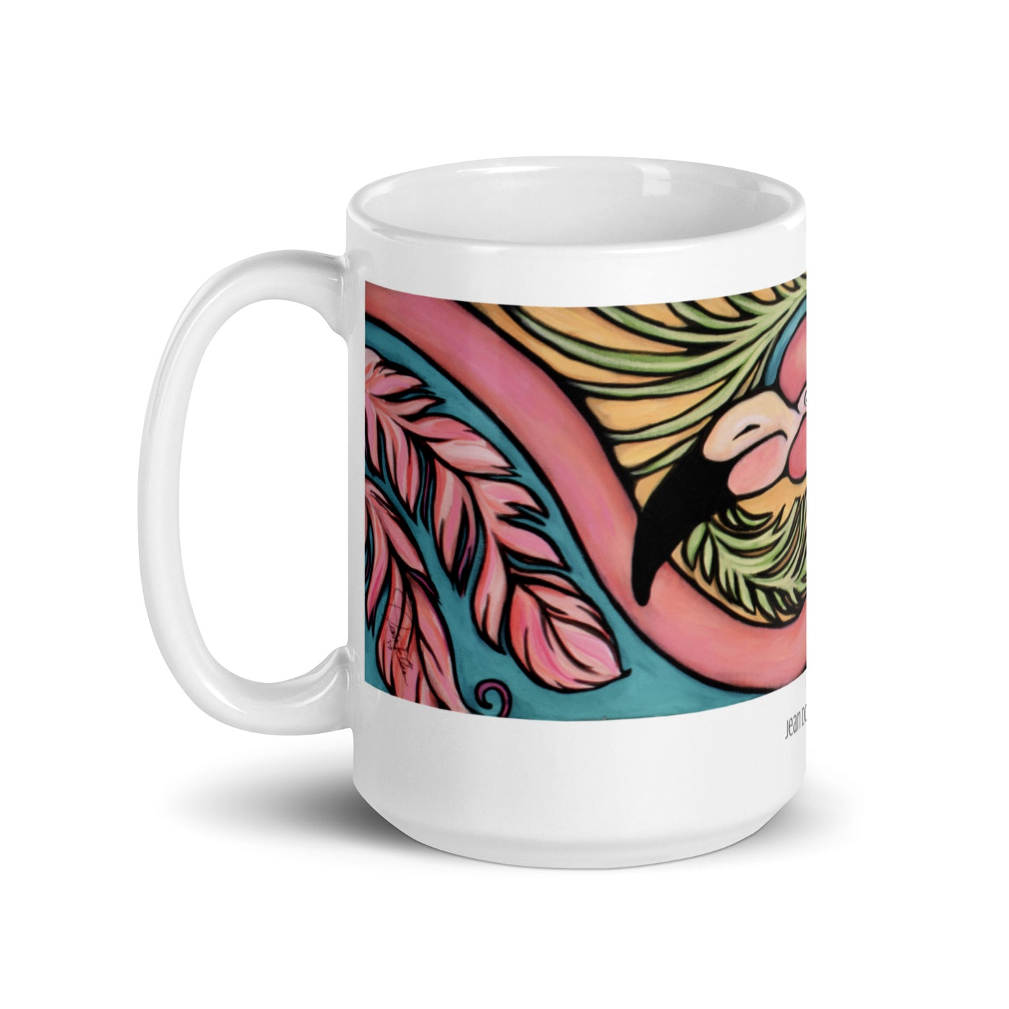 Flamingo Baby, White glossy mug