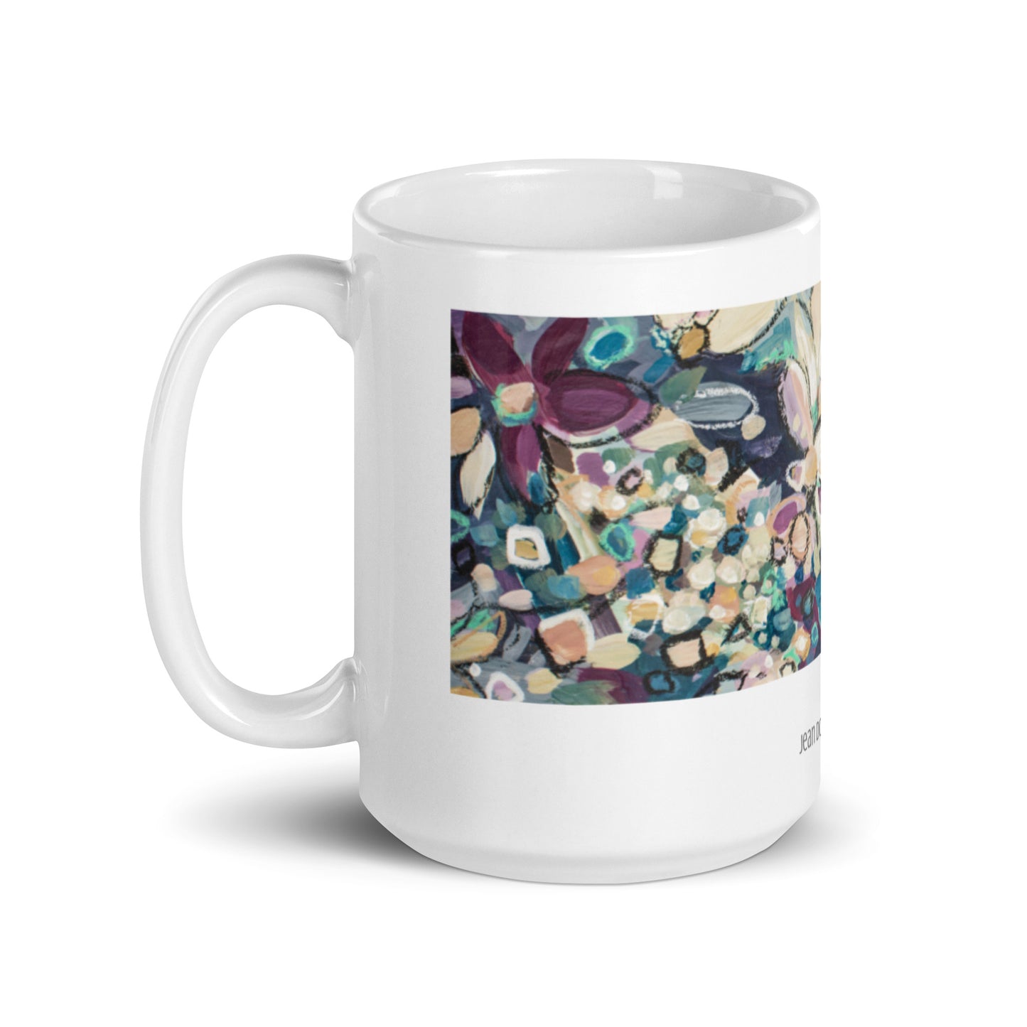 Flower Fix, White glossy mug
