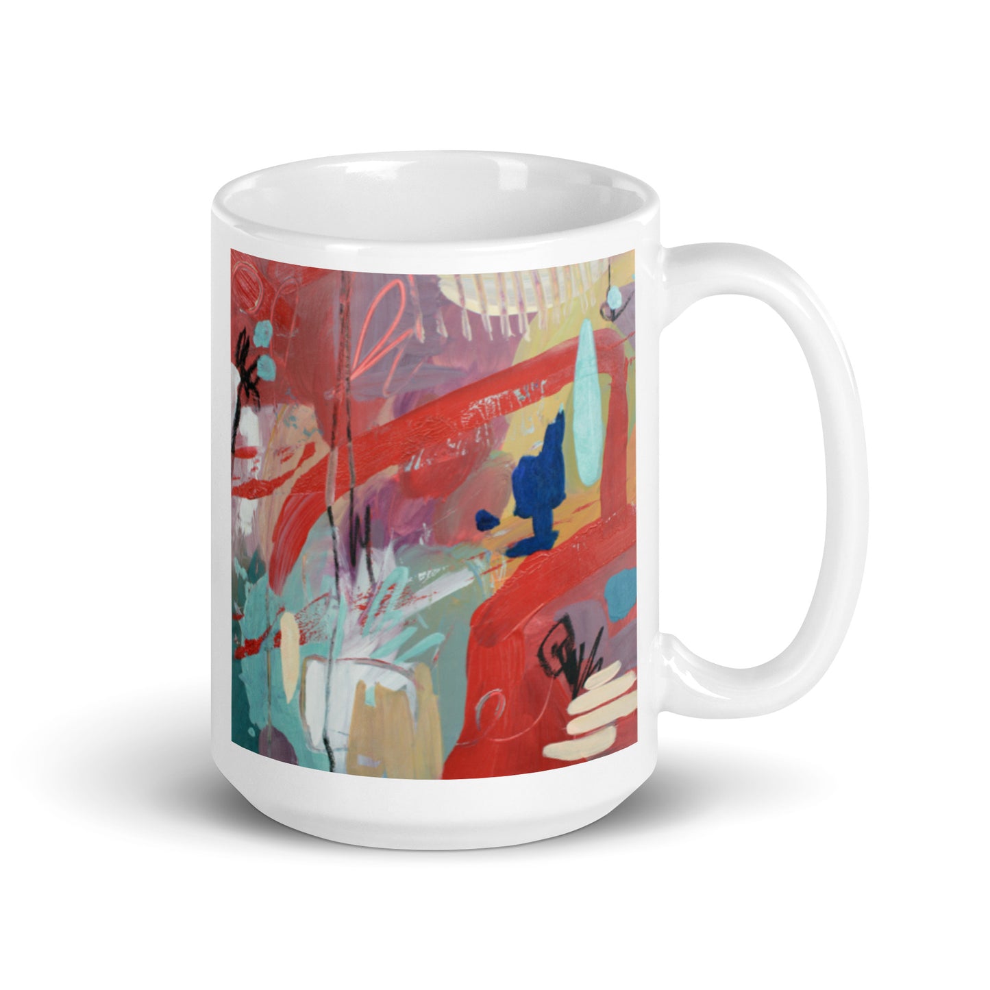 Red Dog, White glossy mug