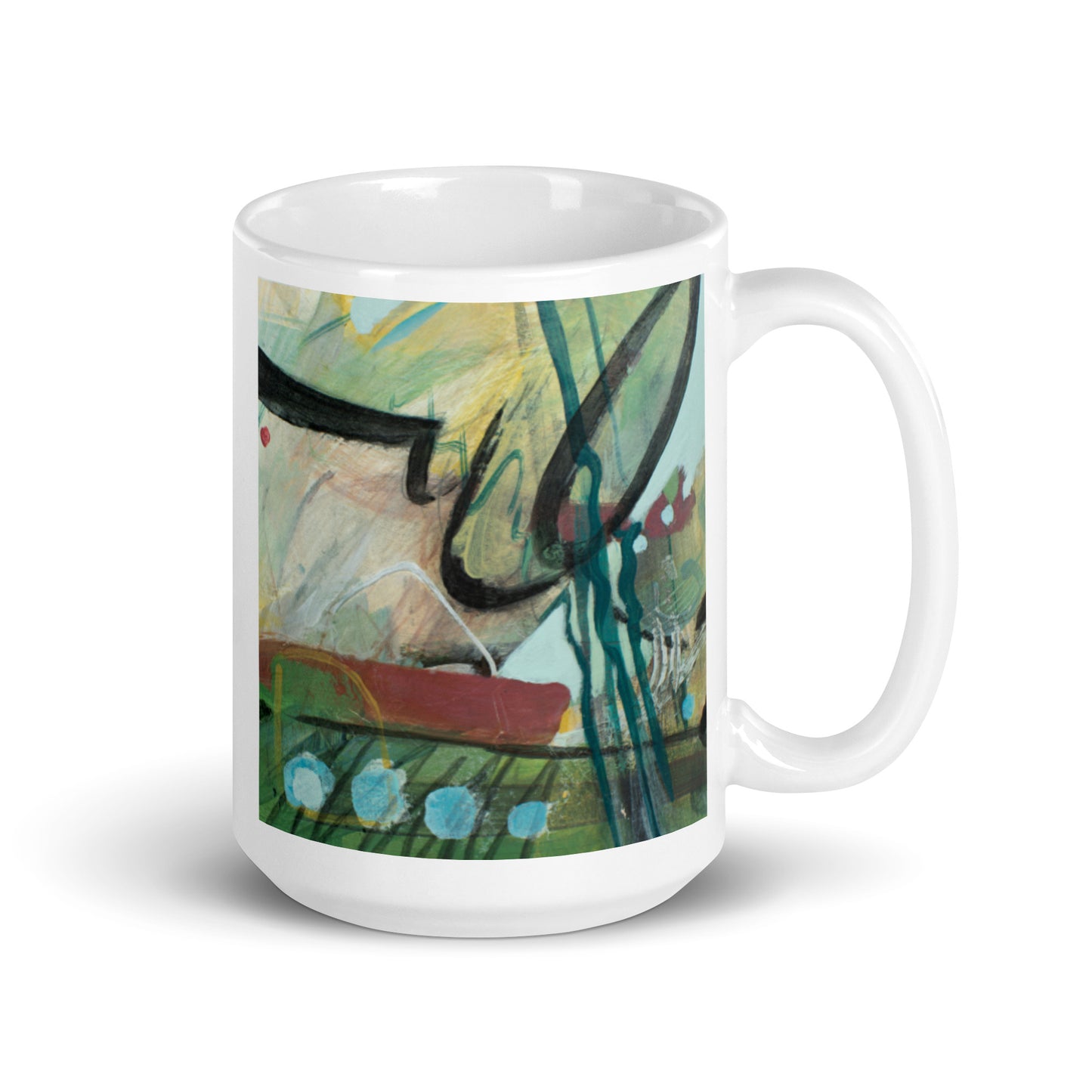 Stop the Battle, White glossy mug