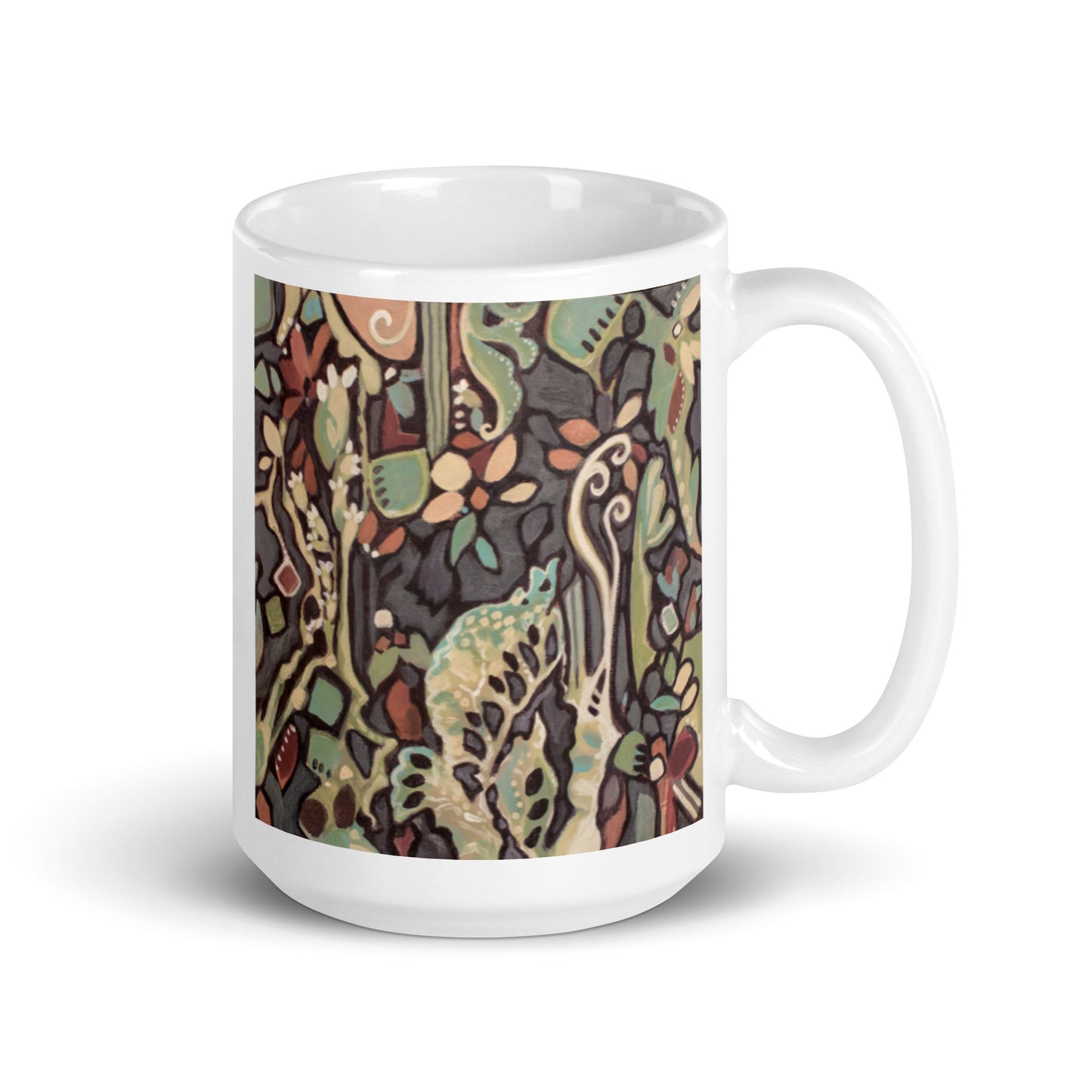 Wild Floret, White glossy mug