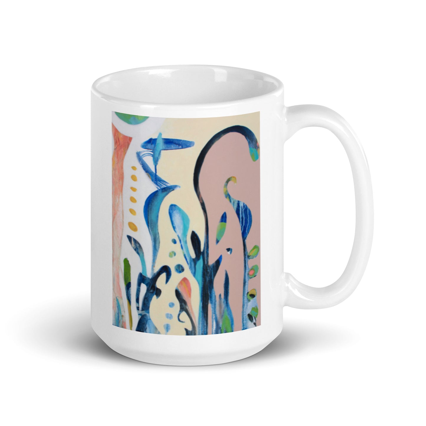 Dove, White glossy mug
