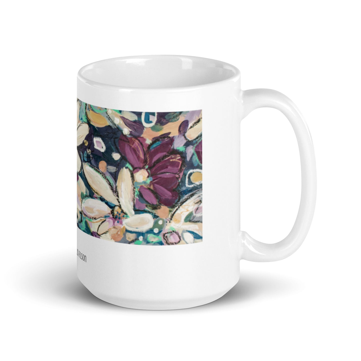Flower Fix, White glossy mug