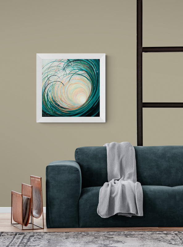 EMPTY NEST, Original abstract canvas painting for sale, Abstract art, Intuitive