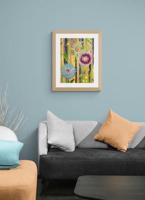PICNIC DAY BLING, Original abstract painting for sale, Abstract Art floral