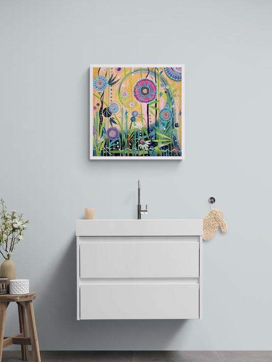 SONG OF SPRING, Original abstract canvas painting for sale, Abstract Art floral