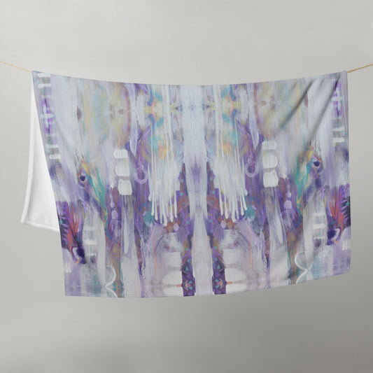 Abstract Art, Purple Throw Blanket