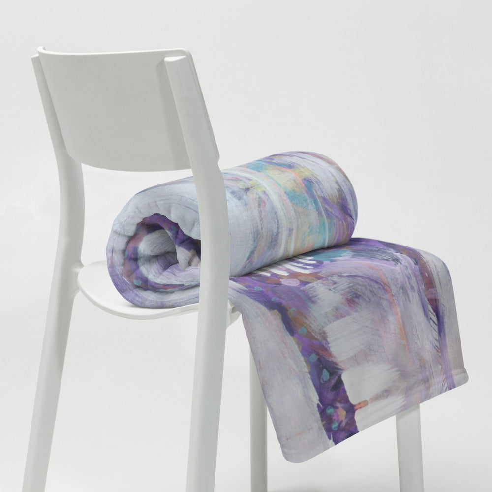 Abstract Art, Purple Throw Blanket