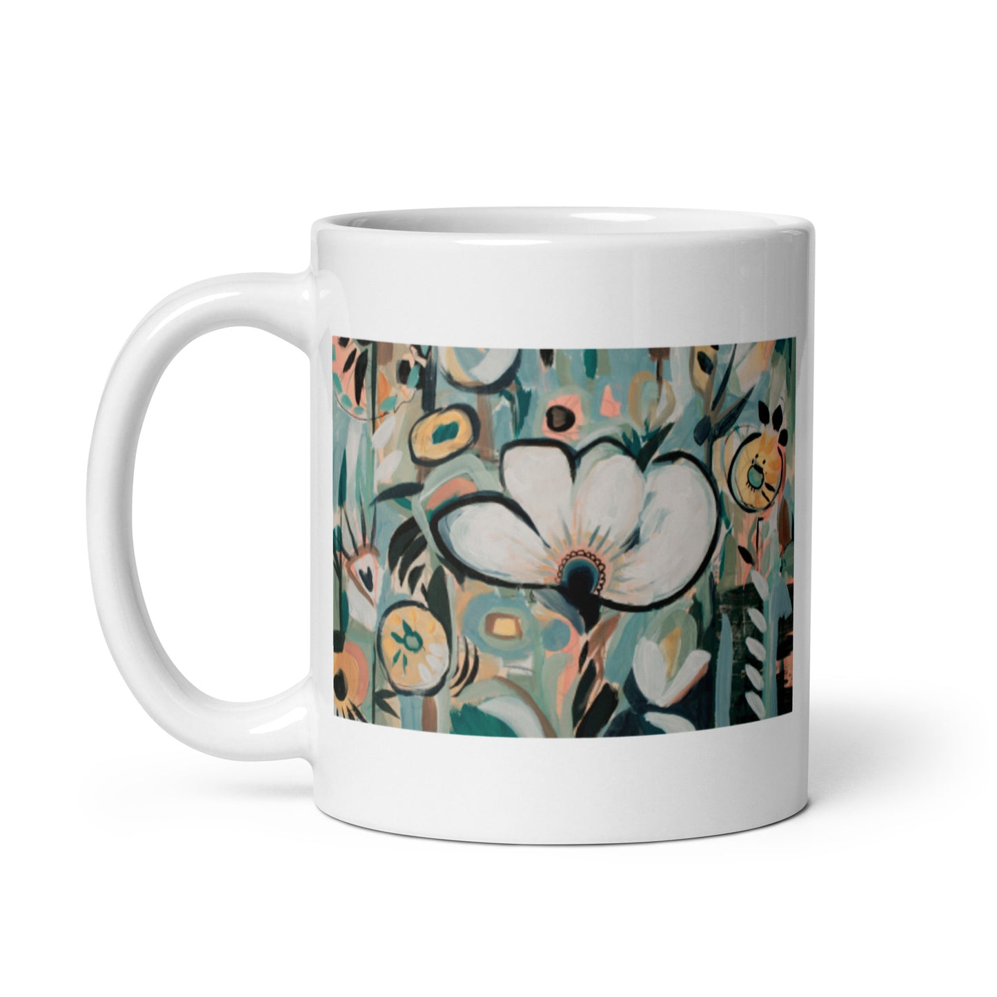 In Lieu of Flowers, White glossy mug