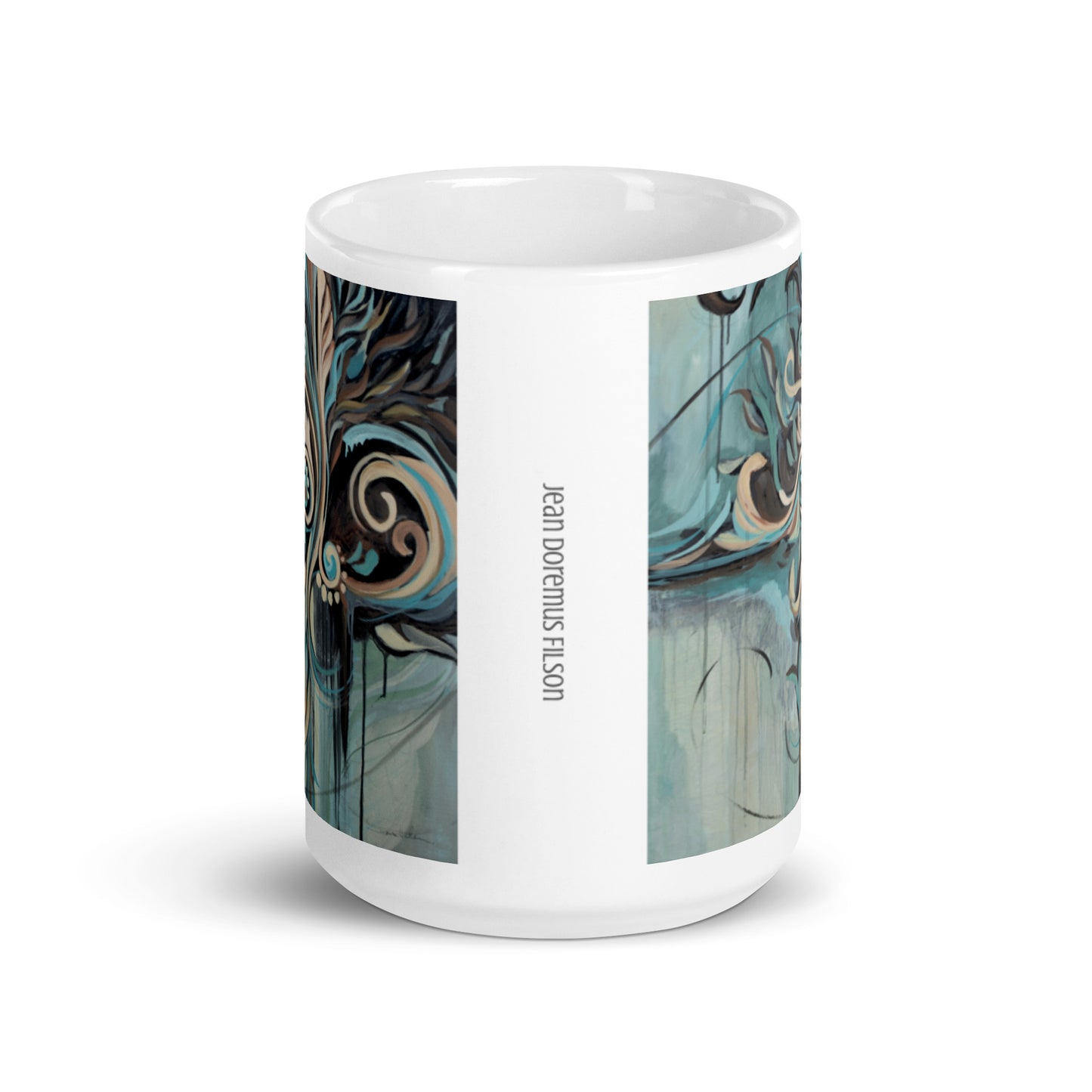 Flourish with Freedom, White glossy mug