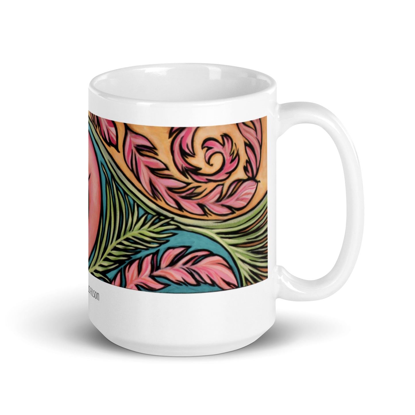 Flamingo Baby, White glossy mug